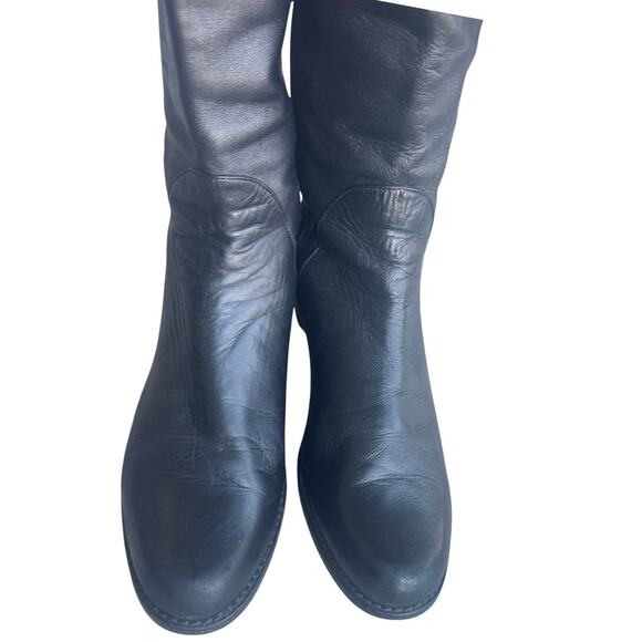 Stuart Weitzman Villepentagon Pentagon Knee High Black Nappa Leather Boots US 8 - Picture 5 of 9